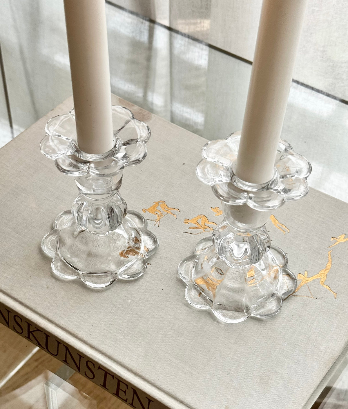 Lysestager i klar glas