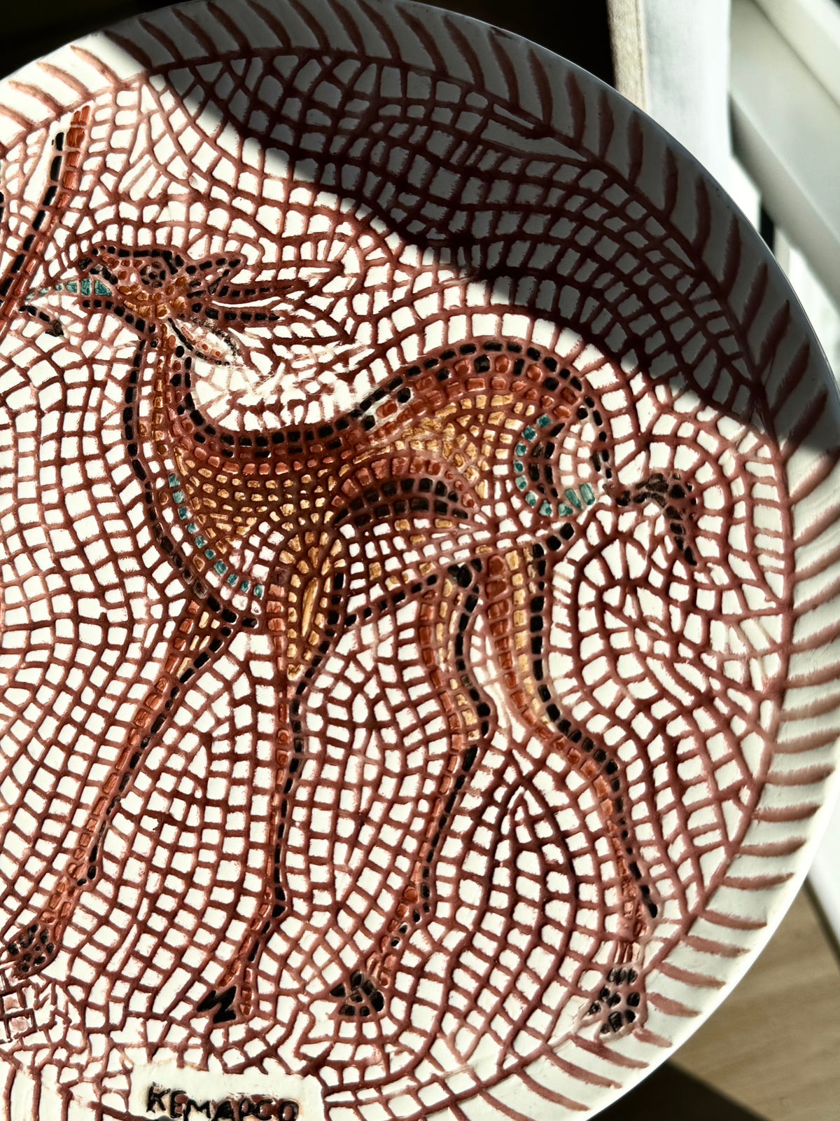 Mosaiktallerken til vægophæng