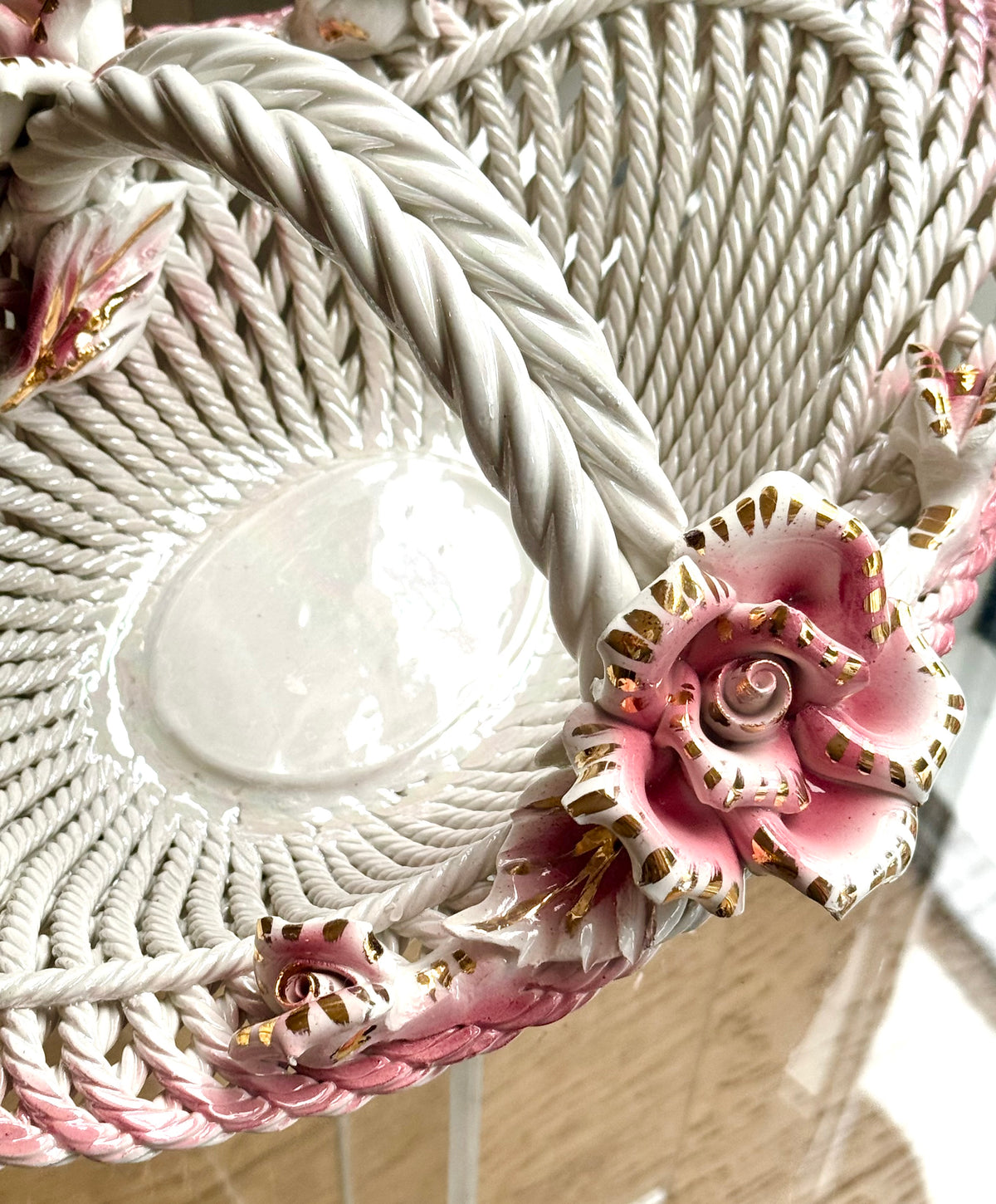 Stor Italiensk porcelænskurv