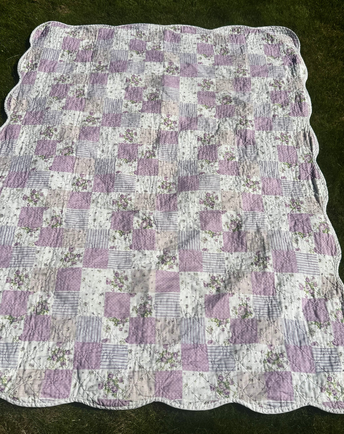 Romantisk patchworktæppe