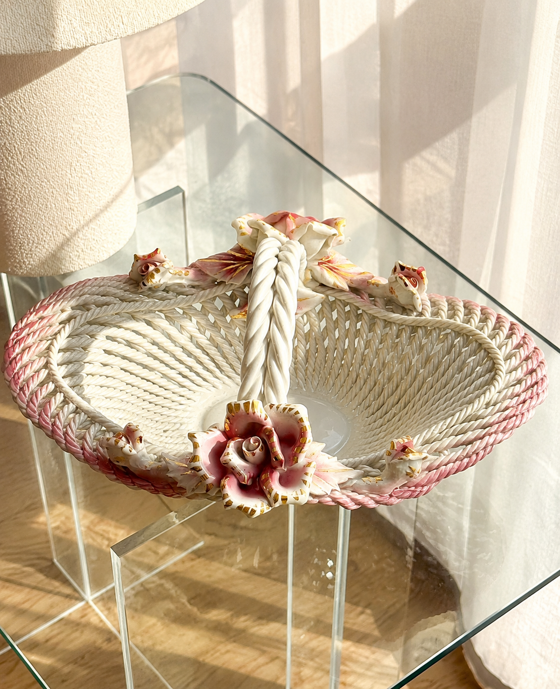 Stor Italiensk porcelænskurv