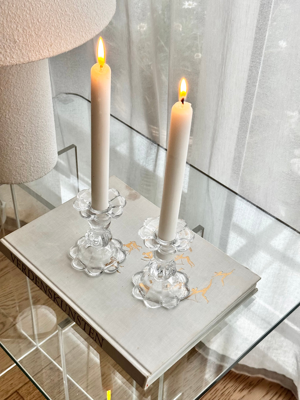 Lysestager i klar glas